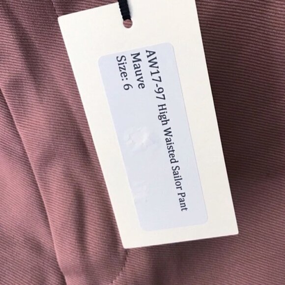 Sea New York Mauve Pink High Waist Wide Leg Sailor Pants - Picture 10 of 11